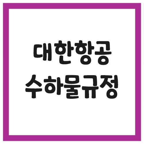 Read more about the article 대한항공 수하물 규정(위탁, 휴대) 및 반입 금지 품목