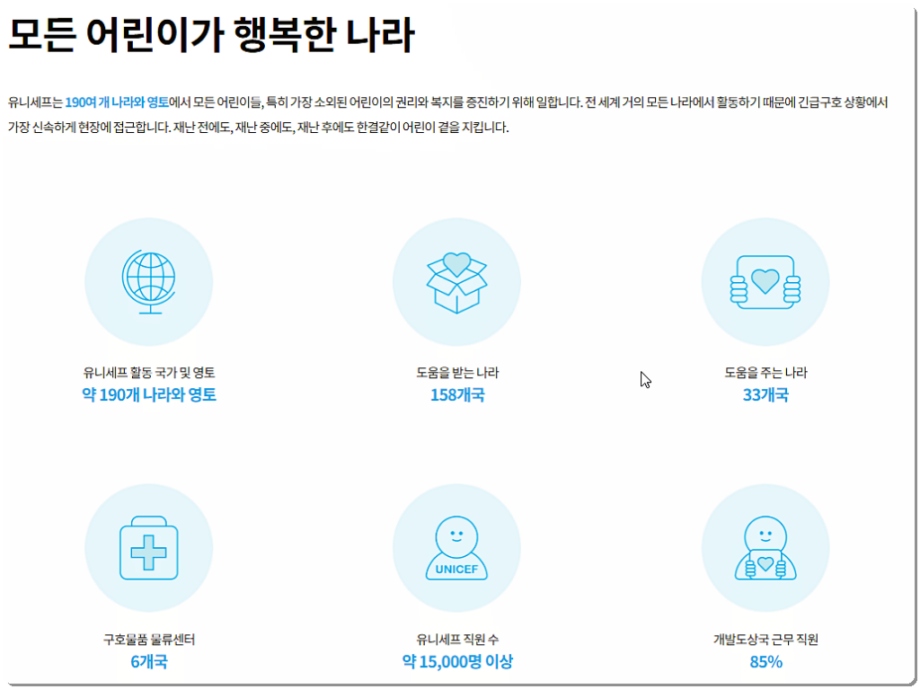 유니세프가 하는 일