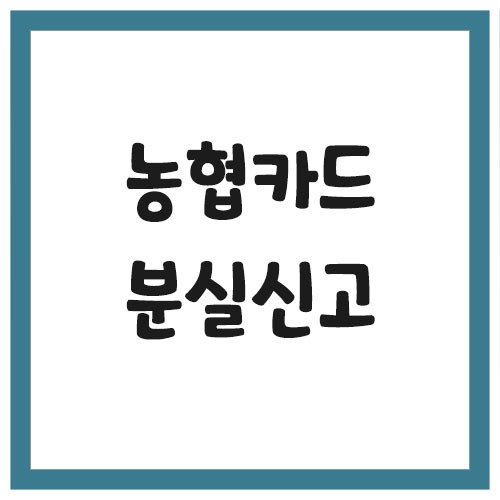 농협카드 분실신고 방법과 절차